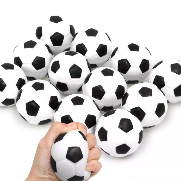 Set of 12 ~ Realistic Soccer Ball Stress Balls 2 1/2 Inch Squeezable balls - Picture 1 of 4